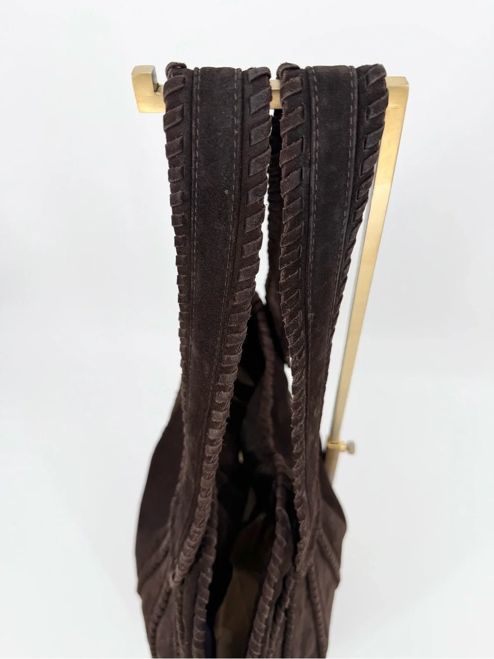 Kooba Leather Suede Brown Hobo Shoulder Bag